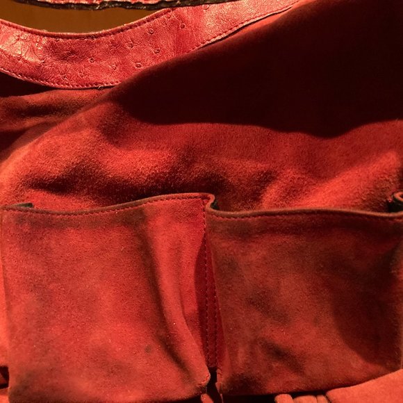 Rare Vintage Gucci Ostrich Leather Large Stirrup Hobo - Picture 8 of 10